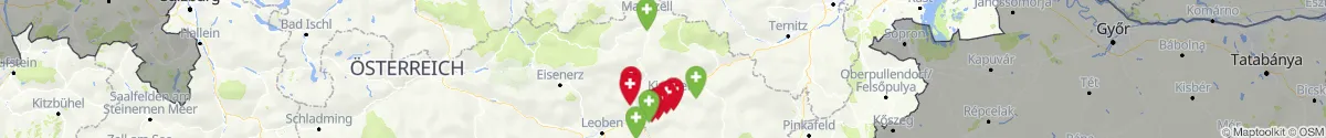 Kartenansicht für Apotheken-Notdienste in der Nähe von Turnau (Bruck-Mürzzuschlag, Steiermark)